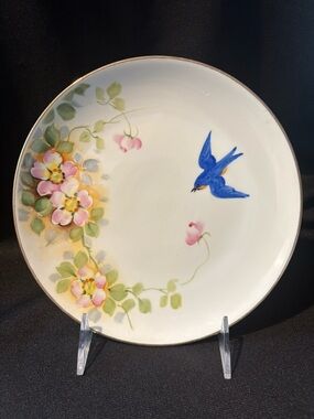 Nippon Hand Painted Bluebird of Happiness Dogwood Blossoms Plate